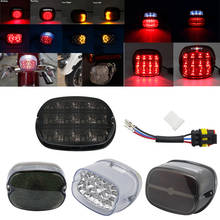 Smoked Red Lay down Led Tail Light with License Plate Light for Sportster 1200 Softail Fatboy FXST Dyna Night Train FXD 2024 - buy cheap