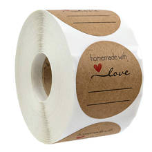 500 Labels Per roll handmade with love stickers seal Labels Natural Kraft thank you for Cake Packaging sticker stationery 2024 - buy cheap