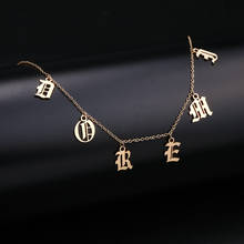 METOO Old English Name Numbers Letter Necklace Choker Nnecklace In the English Style Personalized Name Necklaces & Pendants Gift 2024 - buy cheap