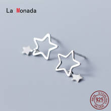 La Monada-pendientes de tuerca para mujer, de plata 925, minimalistas, con estrella hueca, joyería fina, 925 2024 - compra barato