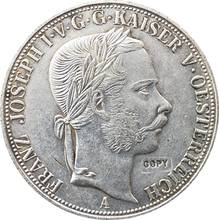 1867 Austria 3 1/2 Gulden copia de monedas 41MM 2024 - compra barato