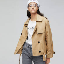Jaqueta feminina 100% algodão curto blusão clássico design duplo breasted 3 cores estilo casual nova moda 2024 - compre barato