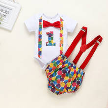 One Year Boy Clothes Set Valentine Day Outfit Bow Tie Bodysuit Short Gentleman Baby Boy Clothes Newborn Sets For babygrow menino 2024 - buy cheap