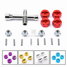 Aluminum 12mm Hex Hubs Wheel Adapters 7mm Thickness M4 Flanged Lock Nuts Cross Wrench for Traxxas 1/10 Stampede Slash 4x4 RC Car 2024 - buy cheap