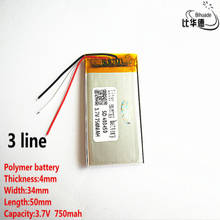 5pcs/lot 3 line Good Qulity 3.7V,750mAH,403450 Polymer lithium ion / Li-ion battery for TOY,POWER BANK,GPS,mp3,mp4 2024 - buy cheap