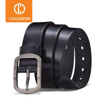COOLERFIRE-Cinturón de piel auténtica para hombre, nuevo diseño negro y marrón, para Vaqueros, marca Original, JTC007 2024 - compra barato