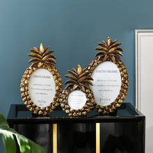 Handmade Vintage Golden Pineapple Photo Frame 3/6/7Inch Resin Picture Frame Home Decoration Geometric Picture Frames Ornaments 2024 - buy cheap