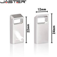 JASTER-Unidad flash USB 2,0 de Metal, Mini unidad flash con agujero cuadrado, plata, 4GB, 8GB, 16GB, 32GB, 64GB 2024 - compra barato