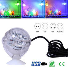 Luz de led para aquário, mini aquário com rotação grátis, à prova d'água, lâmpada rgb para tanque de peixes