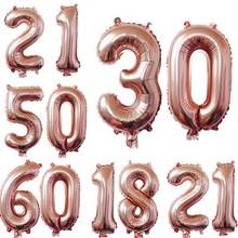 2pcs Large Jumbo Foil Rose Gold Number Balloons Birthday Cake Smash 32inch Balloon 10//20/30/40/50/60/70 Anniversary Party Decor 2024 - buy cheap