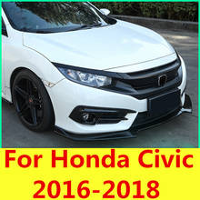 Front Fog Lamp Frame cover trim car Accessories Front grille fog light eyebrow For Honda Civic 2016-2018 10th Gen Sedan 2024 - buy cheap