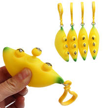 2021 New Funny Trick Fidget Toy Decompression Vent Simulation Banana Kneading Music Squeeze Car Key Chain Bag Pendant 2024 - buy cheap