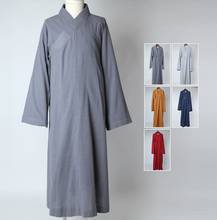 Unisex high quality cotton&linen Buddhist zen lay clothing shaolin monk robe buddha uniforms suits Summer&Spring 2024 - buy cheap