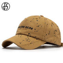 FS New Splash Ink Print Snapback Baseball Hats For Women Men Brown Beige Trendy Hip Hop Caps Summer Sun Hat Gorras Hombre 2024 - buy cheap