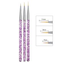 3pcs/set Nail Art Liner Painting Pen Gel Brushes Drawing Flower Line Grid French Design Manicure Tool 2024 - купить недорого