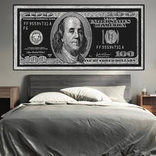 Inspirational Black Gold Dollar Canvas Art Posters Printed Cash Bill Money Canvas Paintings on The Wall Art Picture office Decor 2024 - buy cheap