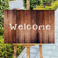 Letrero de bienvenida de boda, tablero de madera rústico, decoración de boda, señal de bienvenida personalizada para fiesta de cumpleaños y compromiso 2024 - compra barato