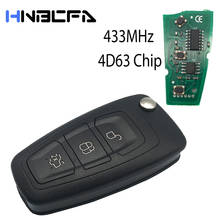 Llave de Control remoto plegable para Ford Focus Fiesta 433, repuesto de 3 botones, 2013 Mhz, con Chip 4D63, hoja HU101 2024 - compra barato