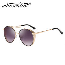 WHO CUTIE Vintnage Steampunk Goggles Sunglasses Men Women 2019 Brand Designer Round Frame Gradient Sun Glasses Male Shades OM880 2024 - buy cheap