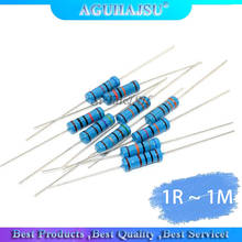 Resistor de filme de metal, 20 peças, 1% 1r ~ 1m 2.2r 4.7r 10r 22r 47r 100r 220r 470r 1k 10k 100k 2.2 4.7 10 22 47 100 220 470 ohm 2024 - compre barato