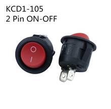KCD1-interruptores basculantes redondos y pequeños para barcos, interruptor basculante de encendido y apagado de 2 pines, 3 pines, color negro, blanco y rojo, KCD1-105 2024 - compra barato