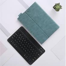 Funda protectora de cuero PU teclado inalámbrico Bluetooth para IPad 7 ° Gen 10,2 pulgadas 2019 funda protectora de soporte para tableta + pluma 2024 - compra barato