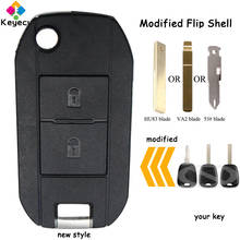 KEYECU Replacement Modified Folding Flip Remote Car Key Shell - 2 Buttons - FOB for Peugeot Partner Expert Boxer SX9 206 406 307 2024 - buy cheap