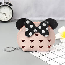 Disney Minnie Hollow PU Coin Purse Cute Cartoon coin bag Lady Wallet Multifunction Coin Bag Headphone Bag card holder 2024 - buy cheap