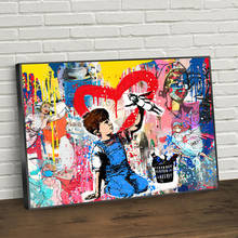 Banksy Street Art Canvas Posters and Prints Kids Peace And Love Pop Art Colorful Oil Paintings Pictures for Modern Home Cuadros 2024 - buy cheap