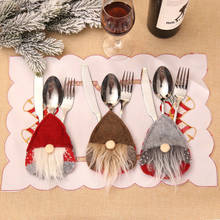 Xmas Decor Knife And Fork Set Bag Holder Christmas Dinner Table Layout Supplies Christmas Table Decoration Cutlery Holder Cover 2024 - buy cheap