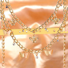 Colar com pingente de cristal de borboleta, colar feminino moderno, simples, dourado, gargantilha de anjo, novo design, jóia, presente, 2020 2024 - compre barato