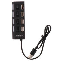 Hub USB 2,0 de 4 puertos para Mac, PC, unidades Flash con interruptores de alimentación 2024 - compra barato