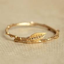 Simple Metal Leaf Rings for women Accessories Wedding Anniversary Party Girl Gift Korean Fashion Women Rings 2024 - buy cheap