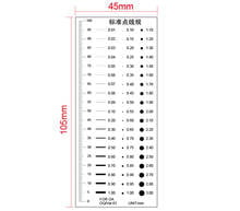 Micrômetro padrão do cartão da comparação da área do diâmetro da largura da linha da régua do filme do calibre de ponto de 65x100mm para a detecção do defeito 2024 - compre barato