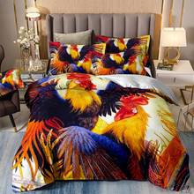 Wongs Bedding 3D Rooster Bedding Set Duvet Cover with Pillowcases Twin full queen king size Bedclothes 3pcs Home Textiles 2024 - buy cheap