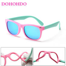 DOHOHDO 2021 New Polarized Children Sunglasses Girls TR90 Glasses Mirror Blue Coating Rubber Boys Sunglasses Kids Oculos De Sol 2024 - buy cheap