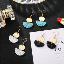 Pendant Earrings Natural Howlite Stone Drop Earrings for Women Girl Boho Pendientes Largos Turquesa Jewelry 2024 - buy cheap