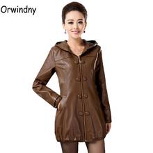2020 new casual jackets and coats spring leather jacket women long coats leather high quality female clothing plus size 5XL 2024 - buy cheap