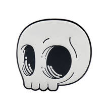 New Style Cute Skull Pins Classic Black White Cartoon Brooch значки Shirt Bag Lapel Badge Enamel Pin for Gift 2024 - buy cheap