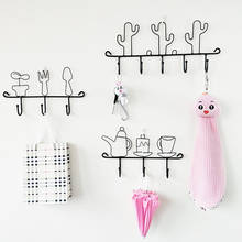 Cartoon wrought iron hook decorative wall hanging hook clothes hanger key holder Coat Hat Bag Organizer storage shelf home decor 2024 - buy cheap