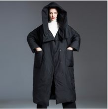 Abrigo largo con capucha para mujer, parka gruesa de plumón de pato blanco, alta calidad, color rojo, invierno, 2020 2024 - compra barato