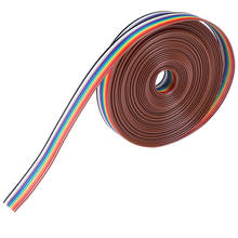 HUXUAN 5Meters 10P Cable Ribbon Cable 10 WAY Flat Cable Color Rainbow Ribbon Cable Wire 5M 2024 - buy cheap