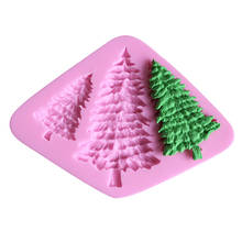 Molde de silicone para árvore de natal, molde para decoração de bolo com fondant de chocolate e confeitaria, 1 peça 2024 - compre barato