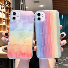 Чехол Lovebay для телефона с красочными блестками и звездами для iPhone 11 Pro X XS XR Xs Max, мягкая Радужная задняя крышка из ТПУ для iPhone 6 6s 7 8 Plus 2024 - купить недорого