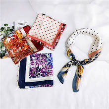 70*70cm Korean-Style Flower Polka Dot Small Square Scarf Small Silk Scarf Women's All-match Headscarf Neckerchief Job Occupation 2024 - buy cheap