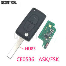 QCONTROL 2 кнопки дистанционного ключа автомобиля 433 МГц подходит для CITROEN C1 C2 C3 C4 C5 Berlingo; Picasso ID46 (CE0536 ASK/FSK) с лезвием HU83 2024 - купить недорого
