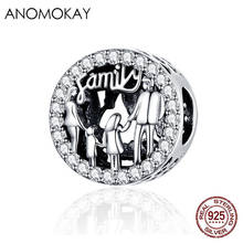 Anomook-abalorio clásico de Plata de Ley 925 para familia, accesorio de joyería artesanal, para pulsera, brazalete 2024 - compra barato