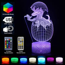 3D Dinosaur Led Night Light Lava Base Desk Table Lamp RGB Remote Control For Kids Children Bedroom Decor Easter Christmas Gifts 2024 - buy cheap