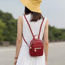 Women Mini Backpack PU Leather Shoulder Bag Teenage Girls Multi-Function Small Bagpack Student School Backpack 2024 - buy cheap