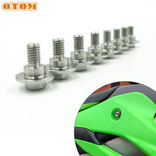 OTOM Motocross Shrouds Side Covers Bolt Stainless Steel Rear Fuel Tank Guard Plate Screws Nuts For KAWASAKI KX KXF KLXR Parts 2024 - buy cheap